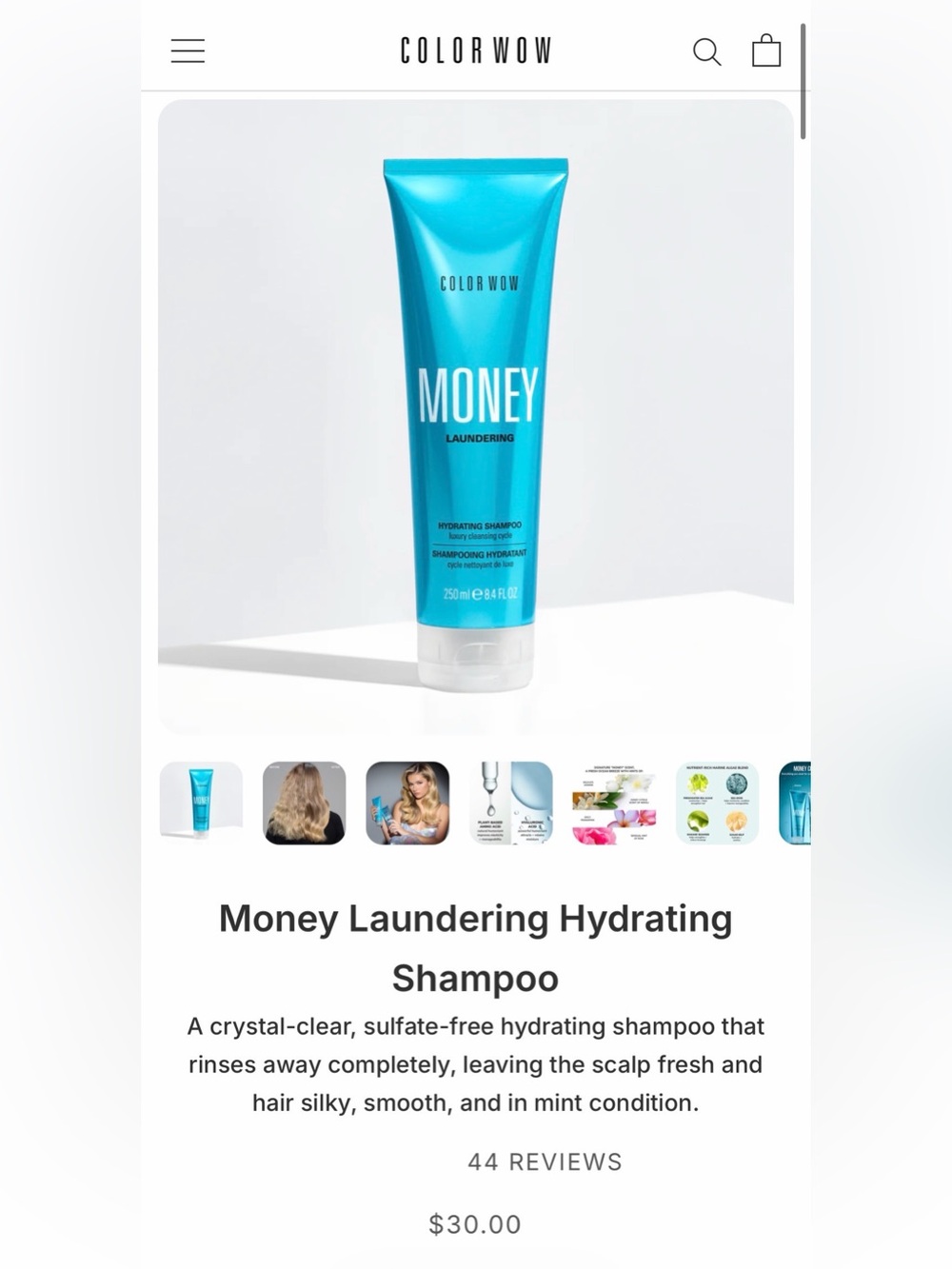 Color Wow  Money Laundering Shampoo & Conditioner  NWT